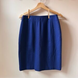 100% Wool Pencil Skirt in Cobalt Blue